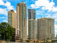 Brisbane River buildings.