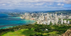Waikiki City and Beach from Diamond Head peak.