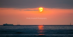 Sunset at Waikiki Beach.