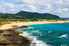 Sandy Beach, but rocky and dangerous toward south.